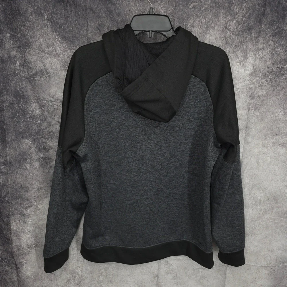 Adidas Hoodie Mens‎ M Full Zip Jacket Gray Black Athletic Training Activewear